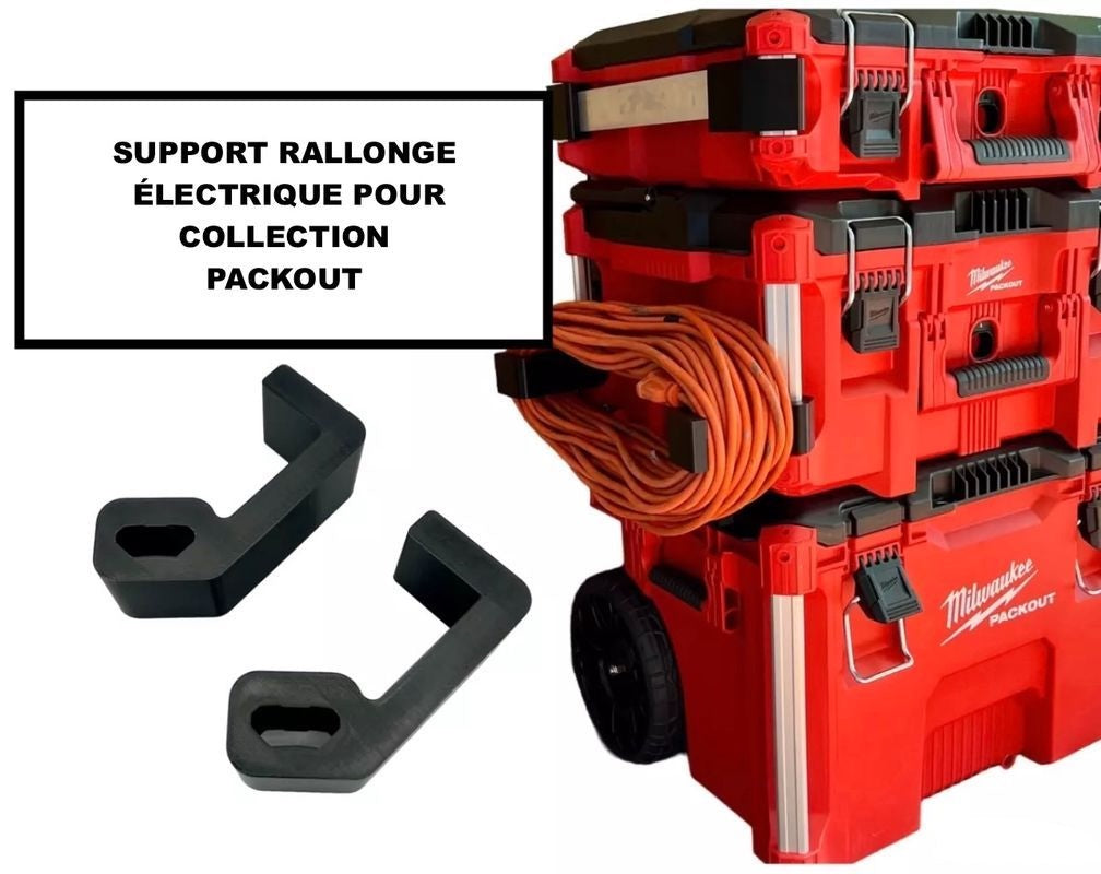 Lot de 2 Supports de rallonge électrique pour caisse Packout Milwaukee