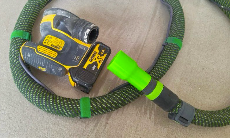 Adaptateur de ponceuse DeWalt DCW210 sur aspirateur Festool