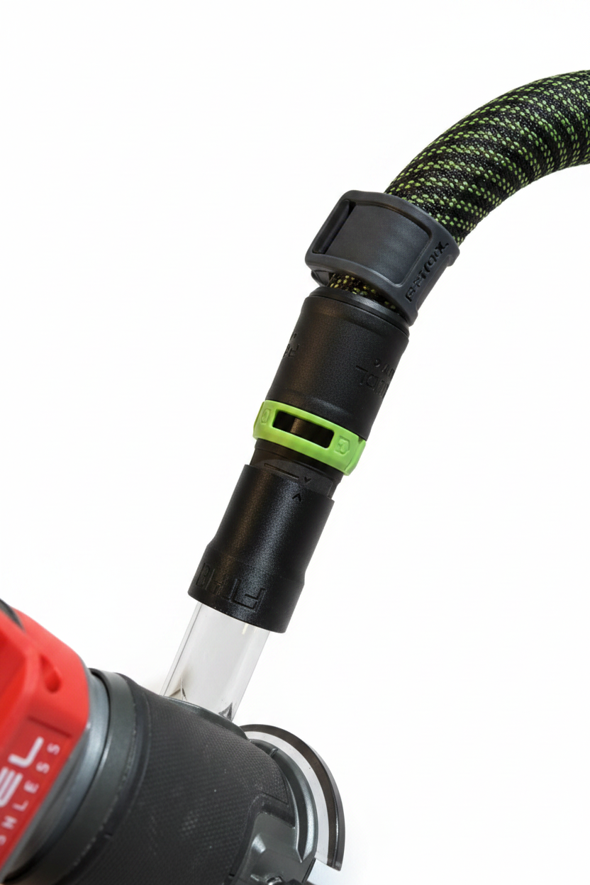 Adaptateur pour affleureuse Milwaukee FTR8 sur aspirateur Festool Cleantec