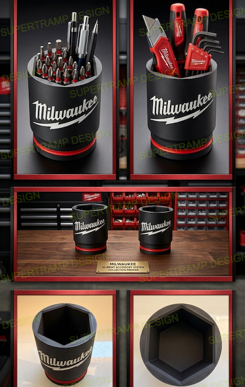 Pot de rangement "Douille Géante" – Style Milwaukee Shockwave - Création unique