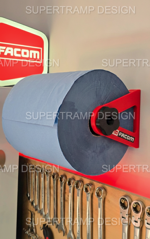 Support mural essuie tout, Logo Facom, Towel Holder - Création unique